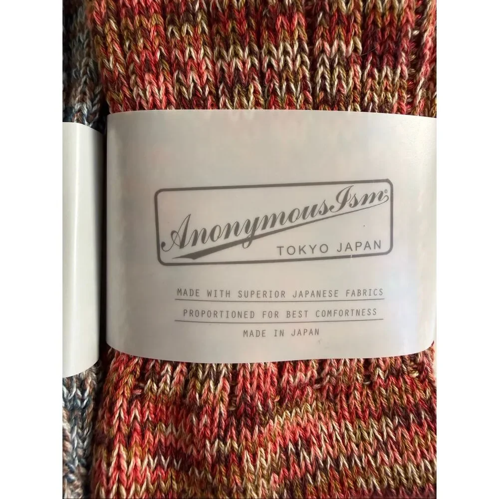 Anonymous ISM Socks Crew Made in Japan Cashmere Blend One Size Fits Most 2 Pair